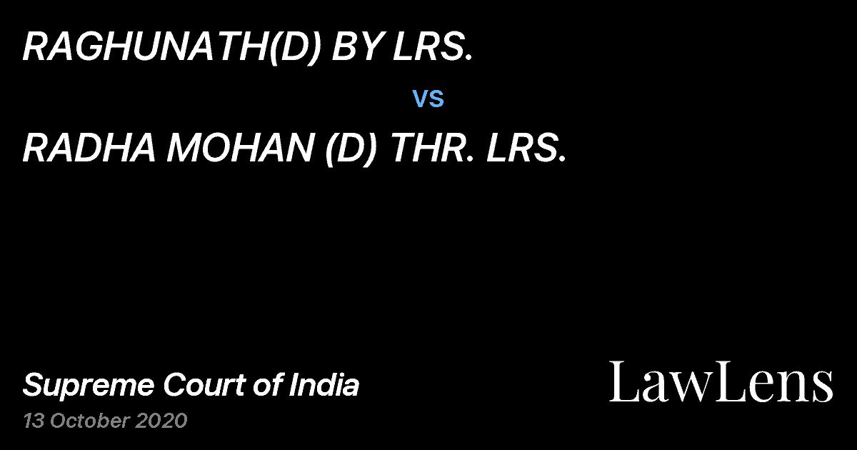 Preview image for RAGHUNATH(D) BY LRS. vs. RADHA MOHAN (D) THR. LRS.