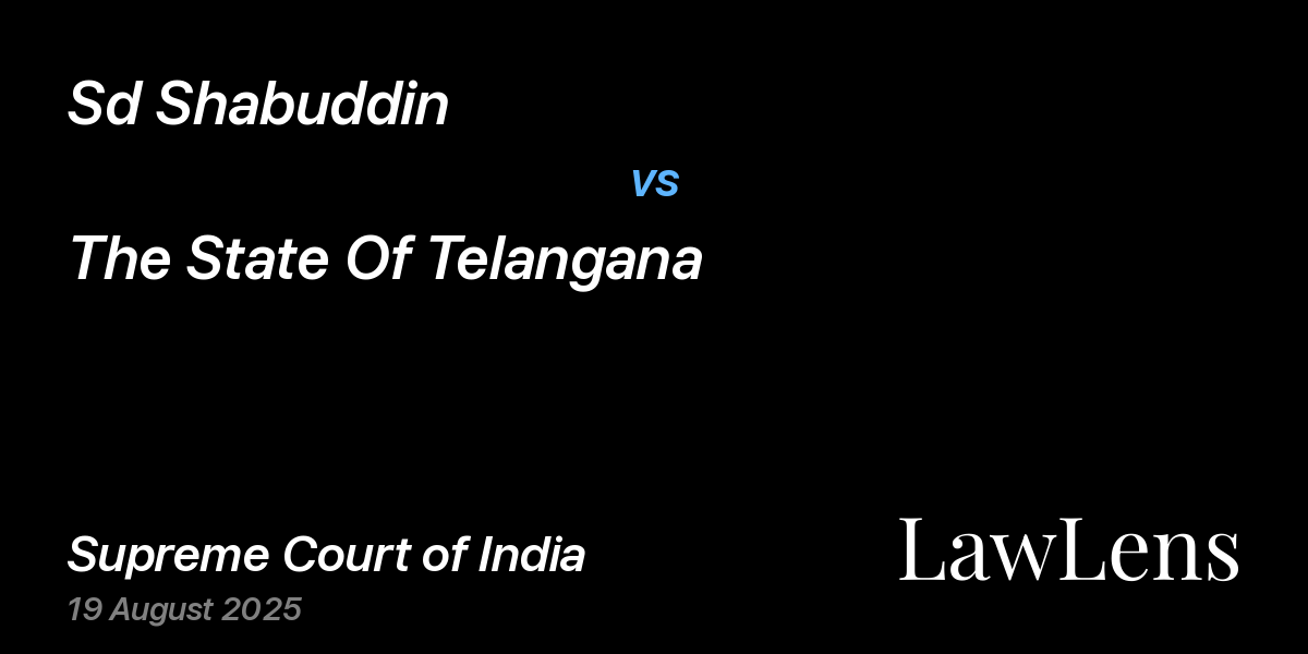 Preview image for Sd Shabuddin vs. The State Of Telangana