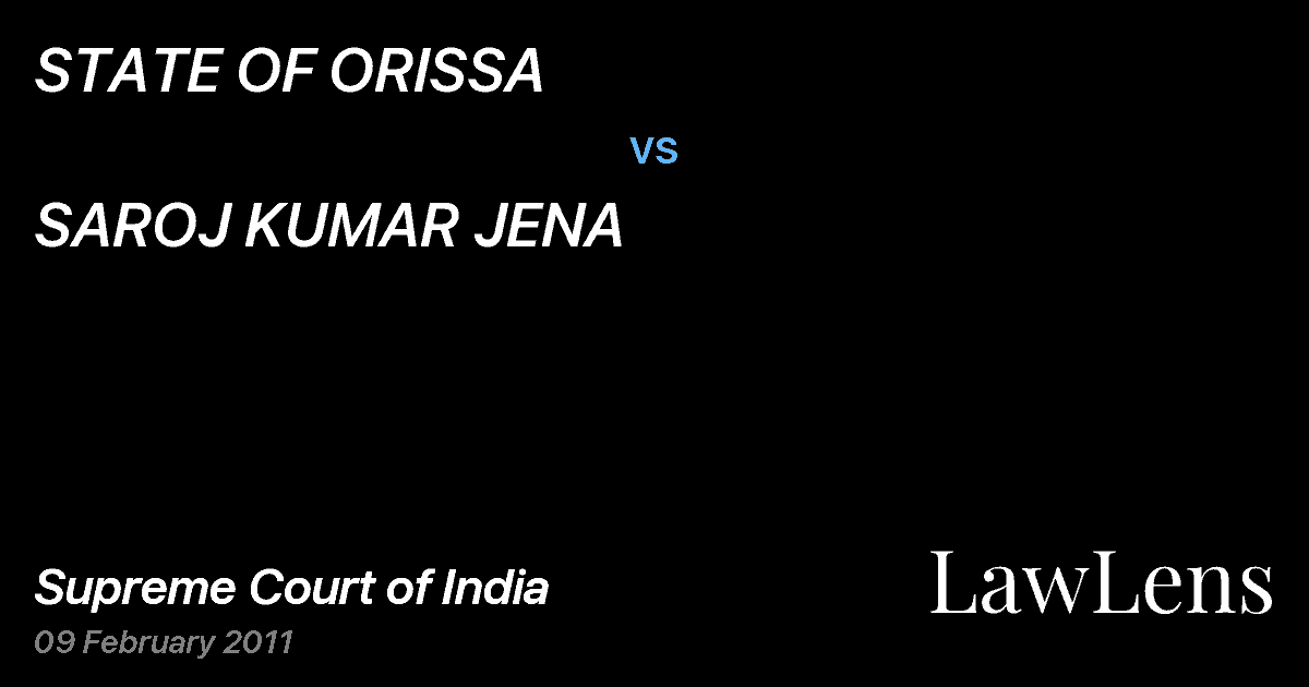 Preview image for STATE OF ORISSA vs. SAROJ KUMAR JENA