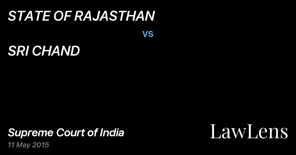 Preview image for STATE OF RAJASTHAN vs. SRI CHAND
