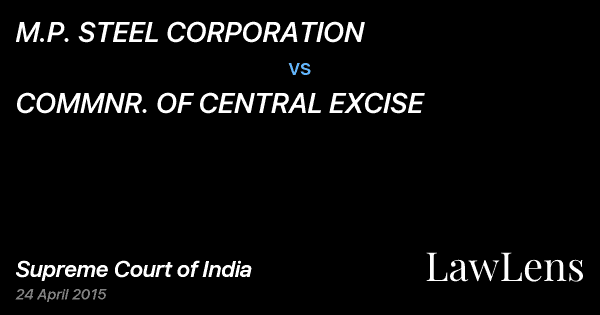 Preview image for M.P. STEEL CORPORATION vs. COMMNR. OF CENTRAL EXCISE