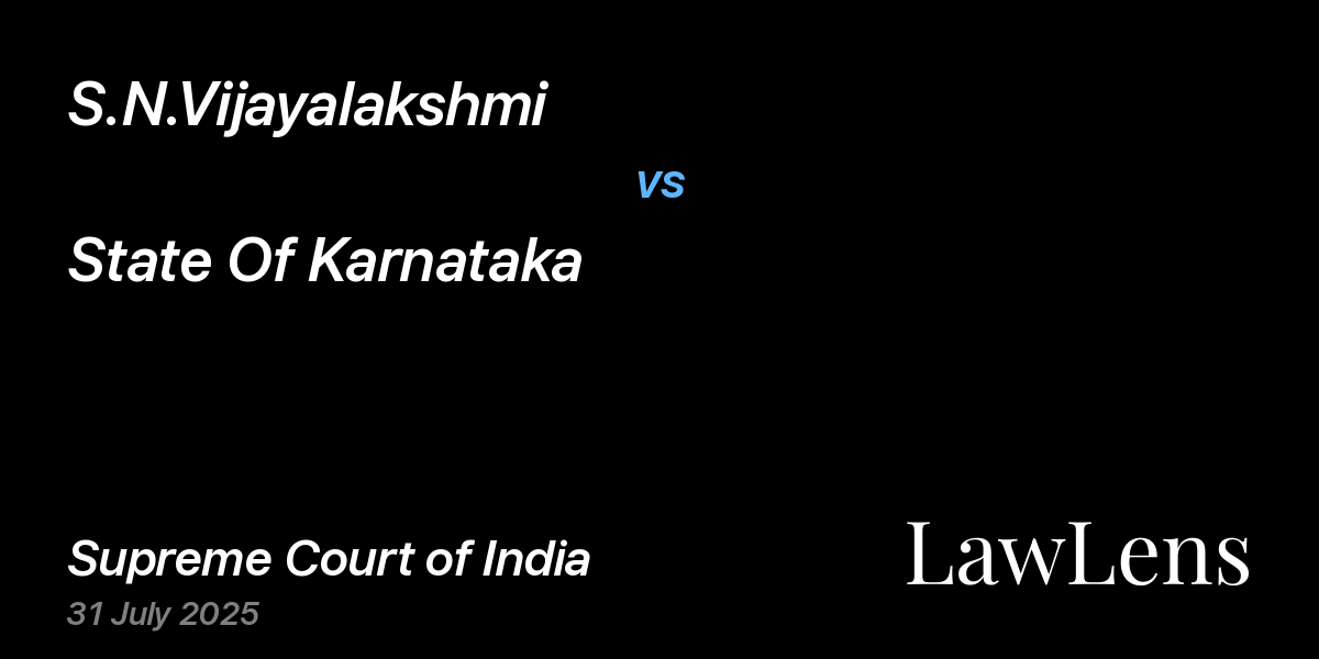 Preview image for S.N.Vijayalakshmi vs. State Of Karnataka