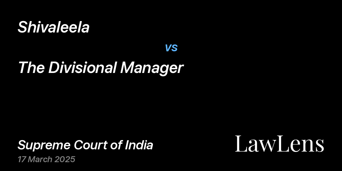 Preview image for Shivaleela vs. The Divisional Manager