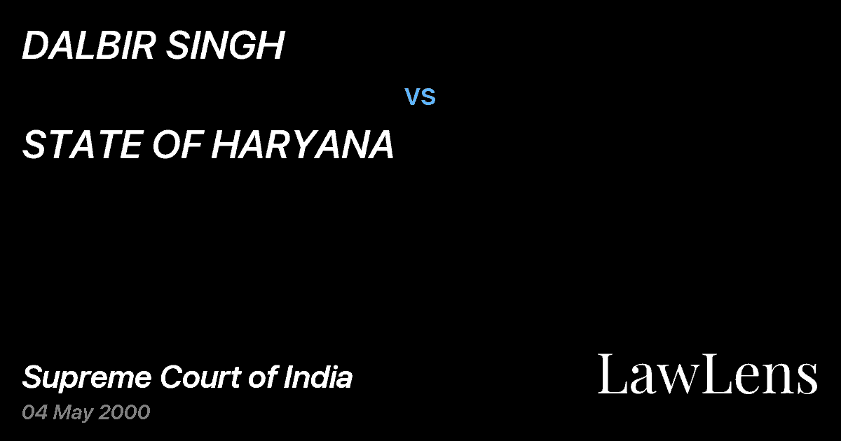 Preview image for DALBIR SINGH vs. STATE OF HARYANA