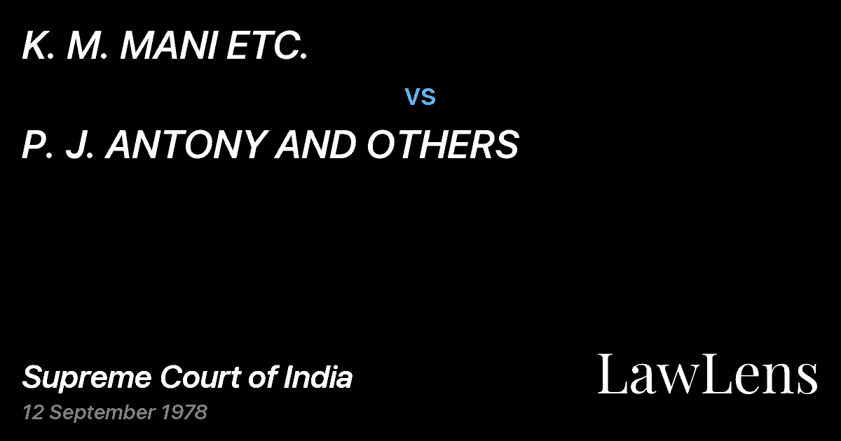 Preview image for K. M. MANI ETC. vs. P. J. ANTONY AND OTHERS