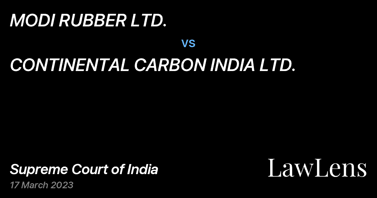 Preview image for MODI RUBBER LTD. vs. CONTINENTAL CARBON INDIA LTD.