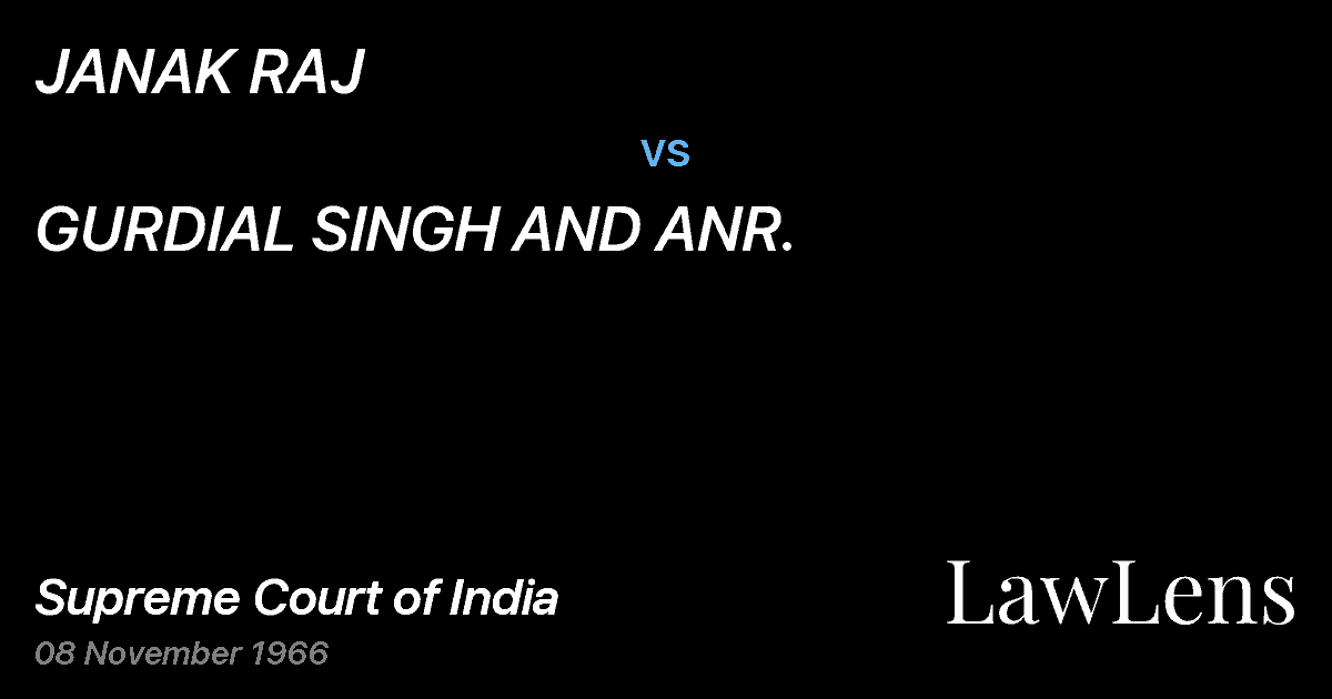 Preview image for JANAK RAJ vs. GURDIAL SINGH AND ANR.