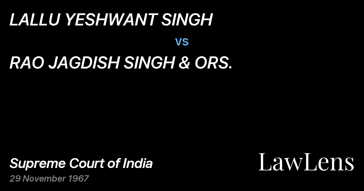 Preview image for LALLU YESHWANT SINGH vs. RAO JAGDISH SINGH & ORS.