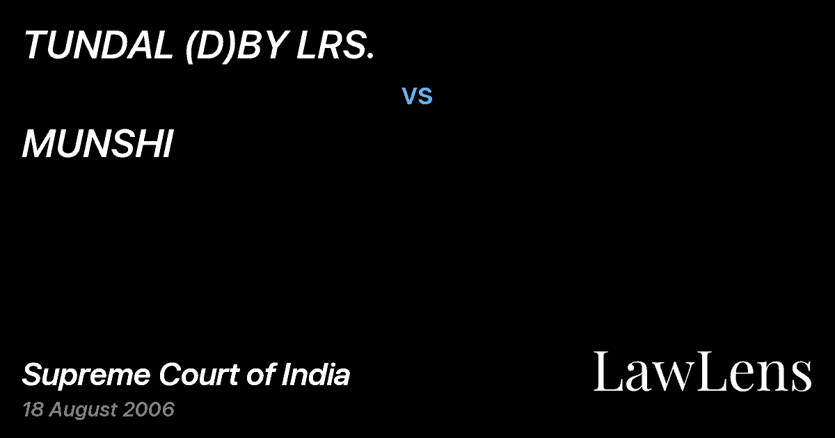 Preview image for TUNDAL (D)BY LRS. vs. MUNSHI