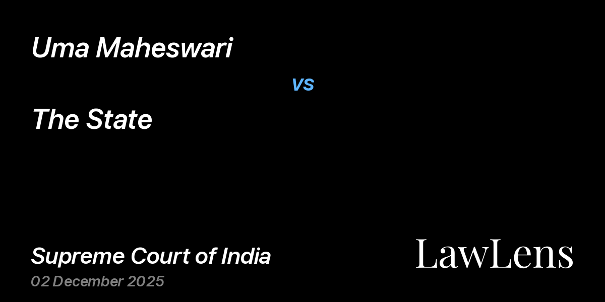 Preview image for Uma Maheswari vs. The State