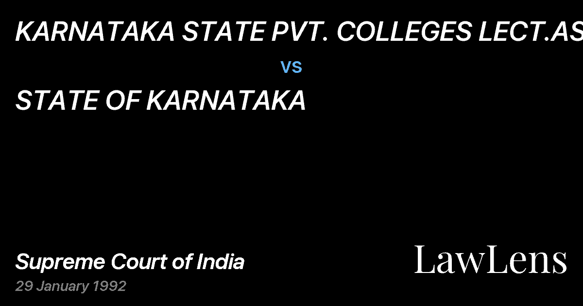 Preview image for KARNATAKA STATE PVT. COLLEGES LECT.ASSO. vs. STATE OF KARNATAKA