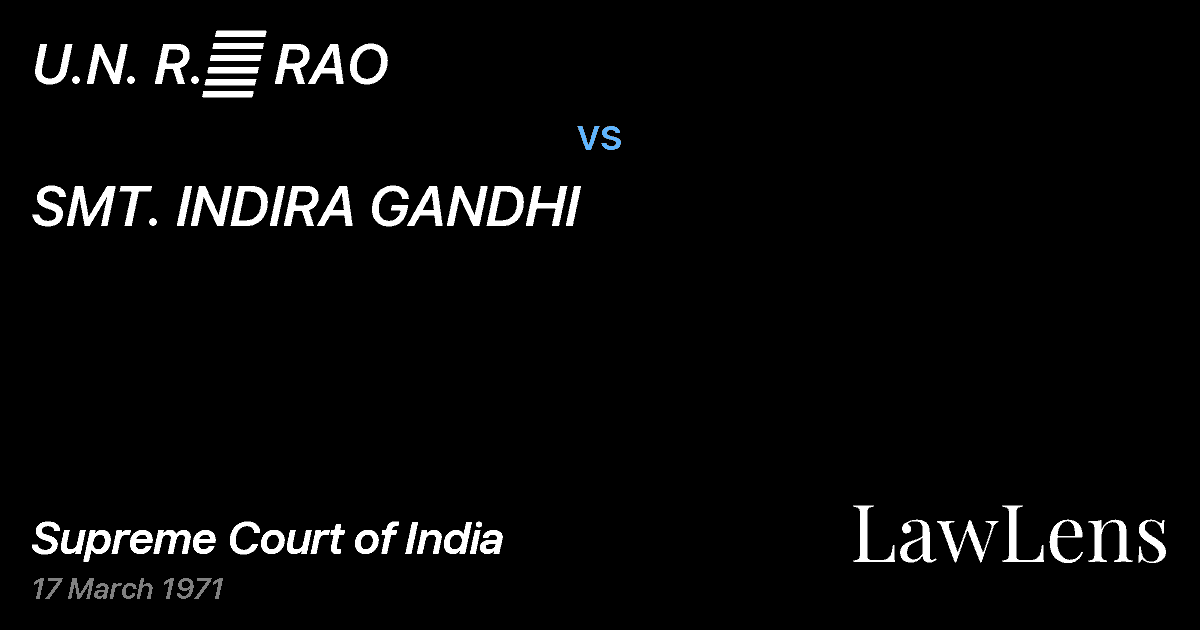 Preview image for U.N. R.	 RAO vs. SMT. INDIRA GANDHI