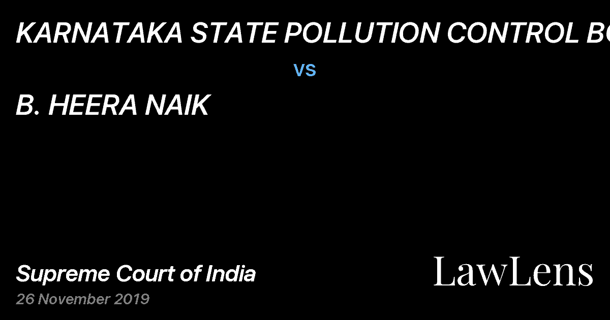 Preview image for KARNATAKA STATE POLLUTION CONTROL BOARD vs. B. HEERA NAIK