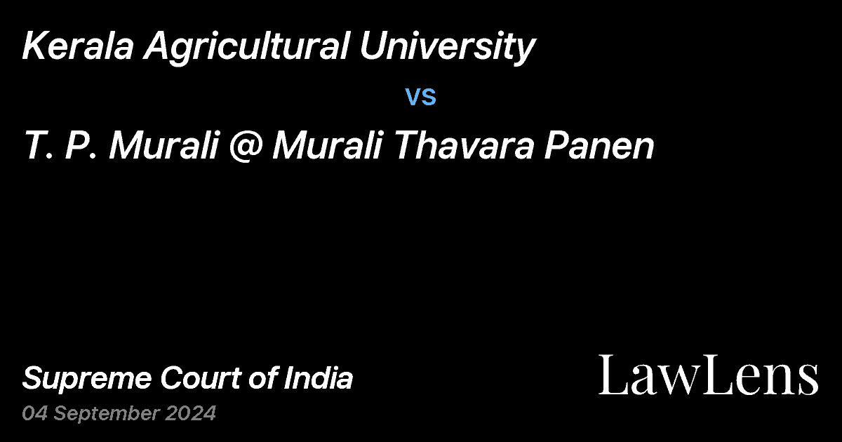Preview image for Kerala Agricultural University vs. T. P. Murali @ Murali Thavara Panen