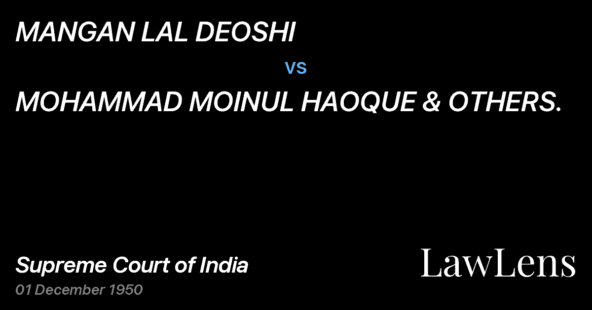 Preview image for MANGAN LAL DEOSHI vs. MOHAMMAD MOINUL HAOQUE & OTHERS.
