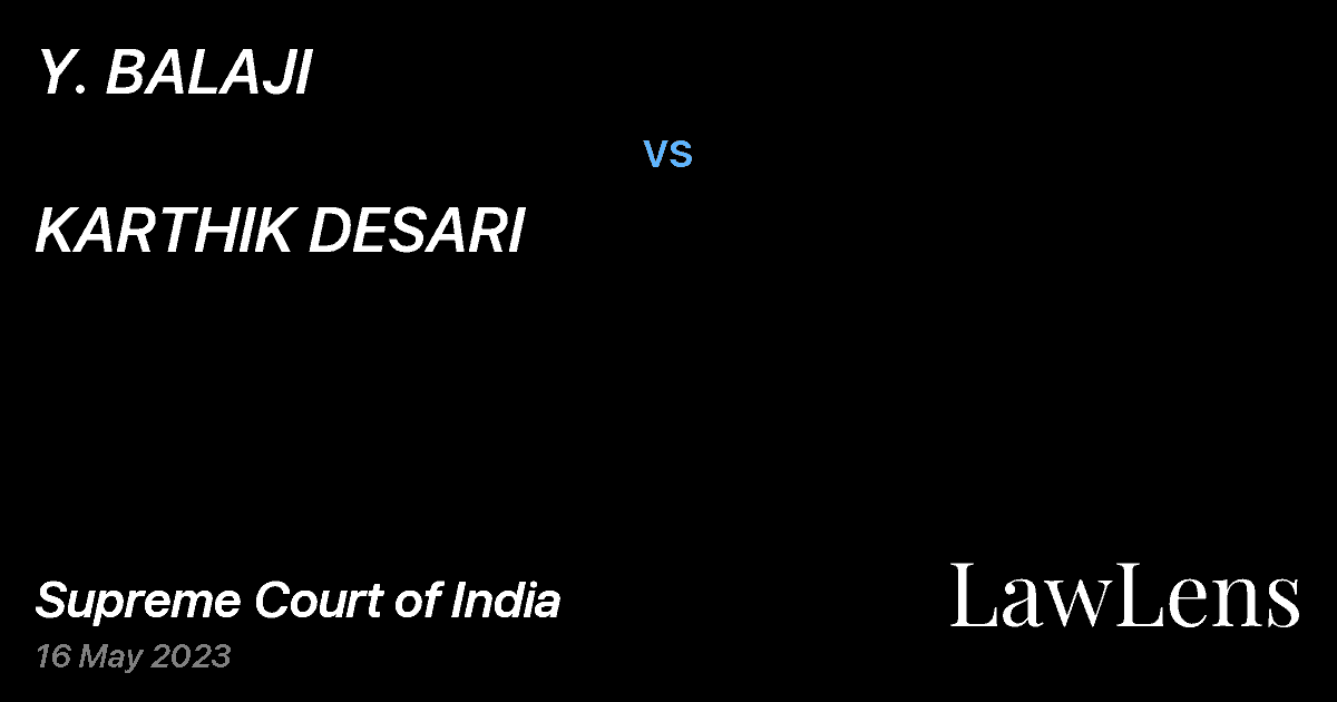 Preview image for Y. BALAJI vs. KARTHIK DESARI