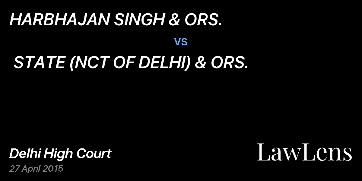 Preview image for HARBHAJAN SINGH & ORS. vs. STATE (NCT OF DELHI) & ORS.