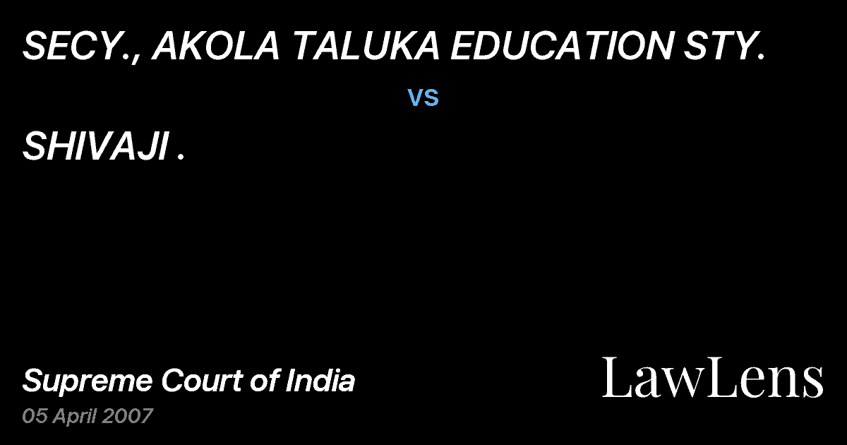 Preview image for SECY., AKOLA TALUKA EDUCATION STY. vs. SHIVAJI .