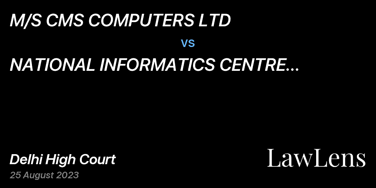 Preview image for M/S CMS COMPUTERS LTD  vs.  NATIONAL INFORMATICS CENTRE SERVICES INCORPORATED (NICSI)