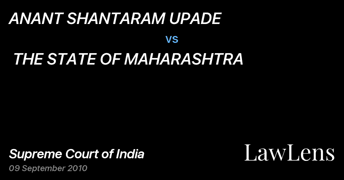 Preview image for ANANT SHANTARAM UPADE vs. THE STATE OF MAHARASHTRA