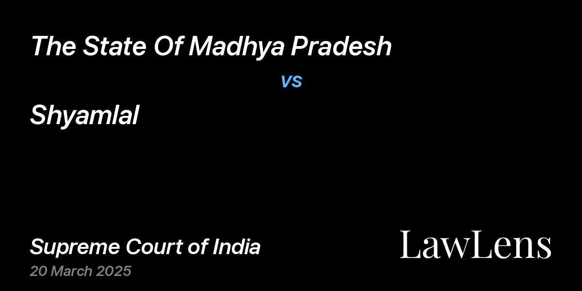 Preview image for The State Of Madhya Pradesh vs. Shyamlal