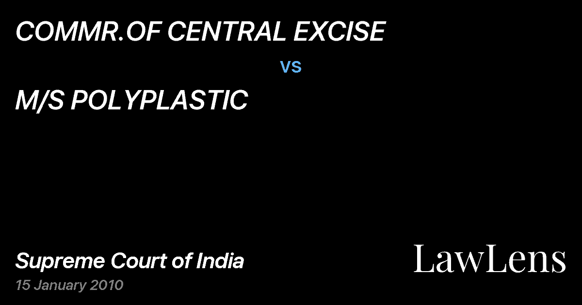 Preview image for COMMR.OF CENTRAL EXCISE vs. M/S POLYPLASTIC