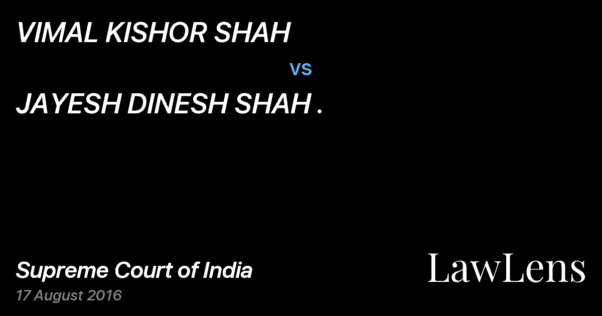 Preview image for VIMAL KISHOR SHAH vs. JAYESH DINESH SHAH .