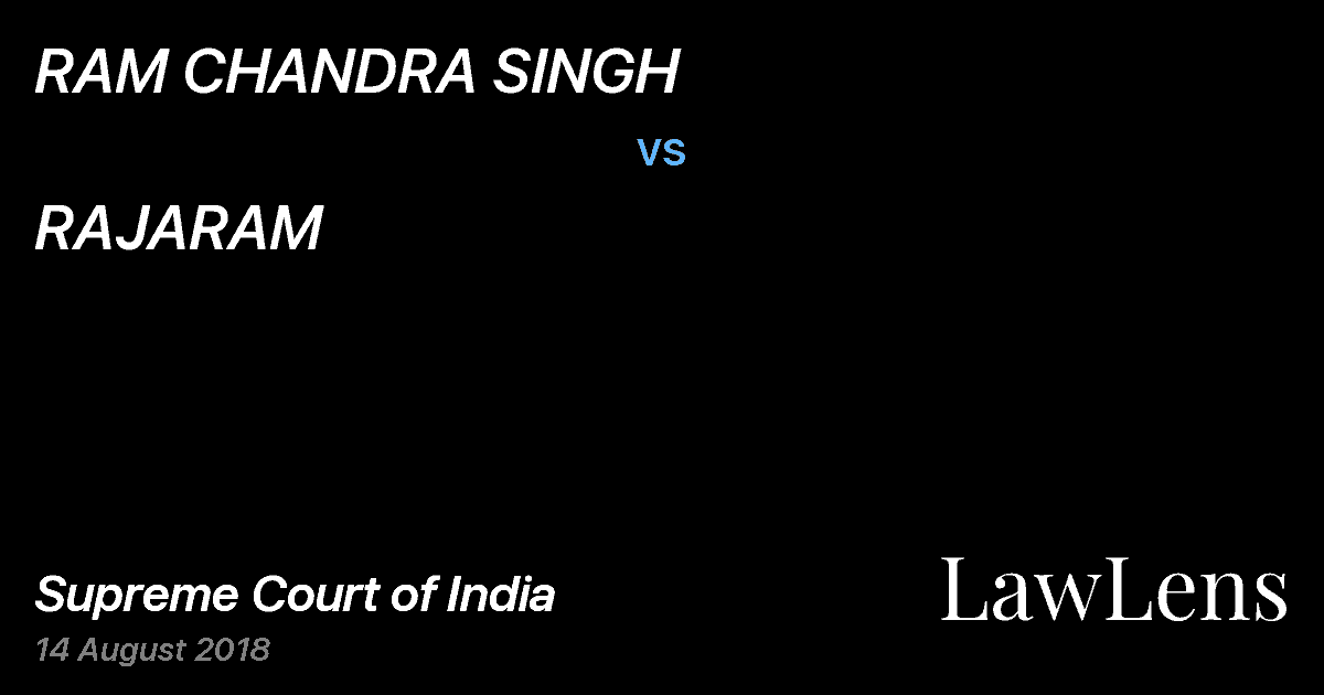 Preview image for RAM CHANDRA SINGH vs. RAJARAM