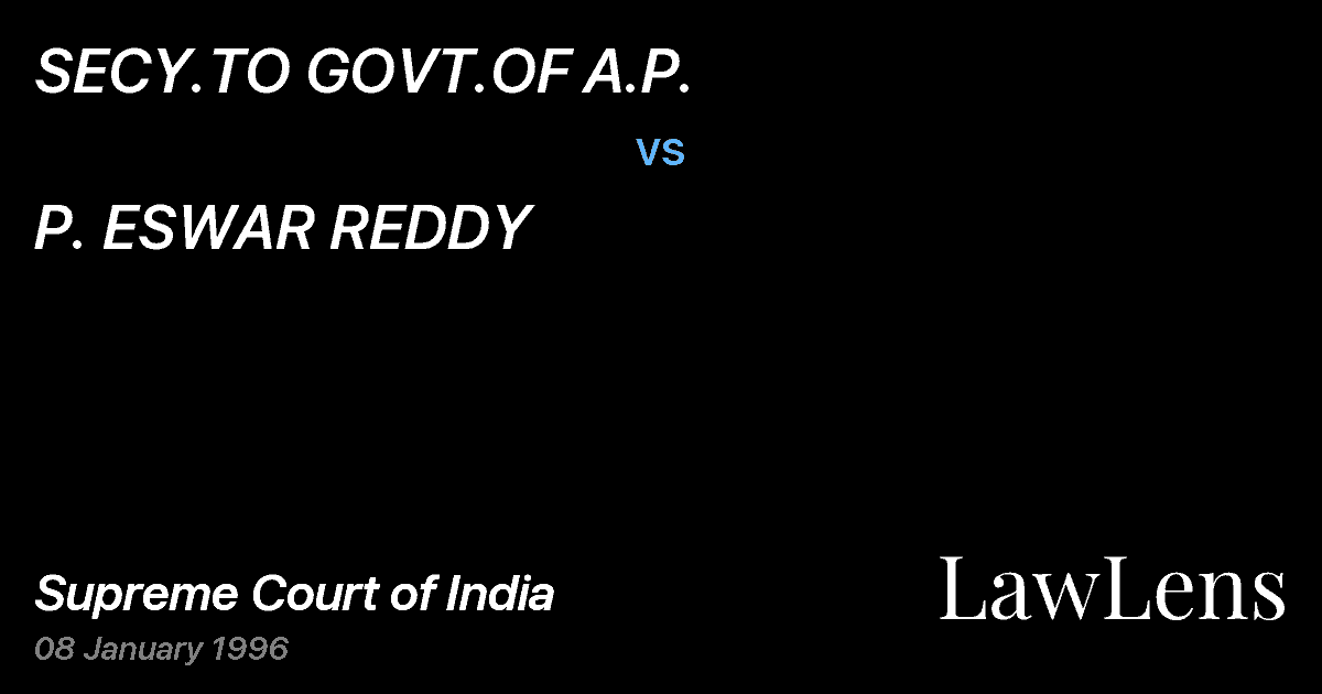 Preview image for SECY.TO GOVT.OF A.P. vs. P. ESWAR REDDY