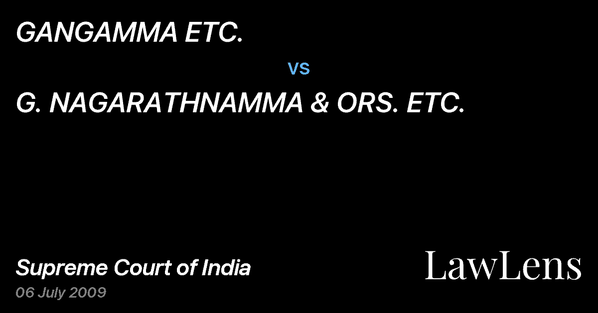 Preview image for GANGAMMA ETC. vs. G. NAGARATHNAMMA & ORS. ETC.