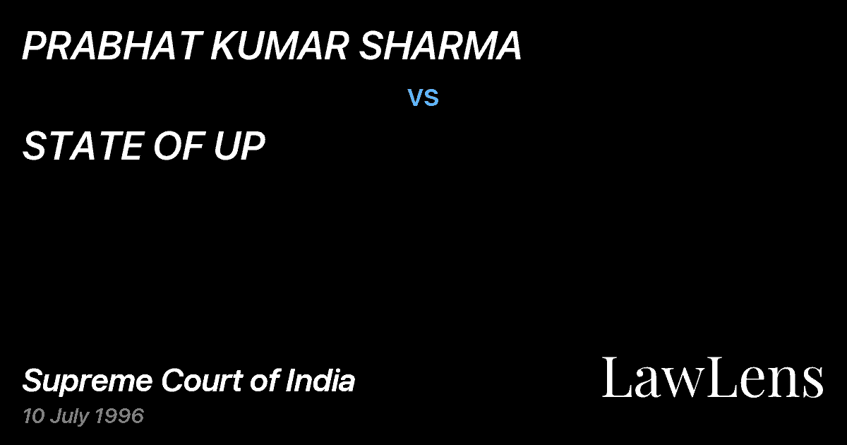 Preview image for PRABHAT KUMAR SHARMA vs. STATE OF UP