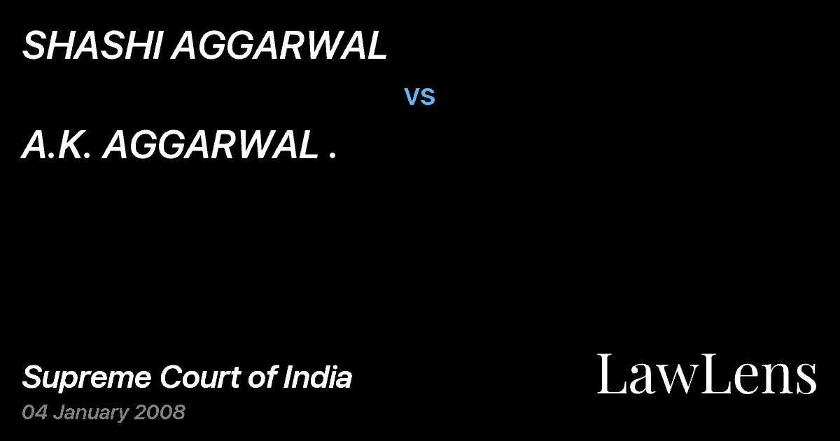 Preview image for SHASHI AGGARWAL vs. A.K. AGGARWAL .