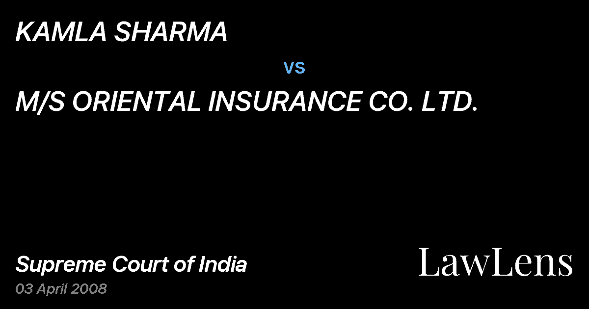 Preview image for KAMLA SHARMA vs. M/S ORIENTAL INSURANCE CO. LTD.