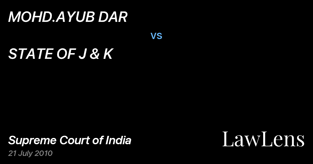 Preview image for MOHD.AYUB DAR vs. STATE OF J & K