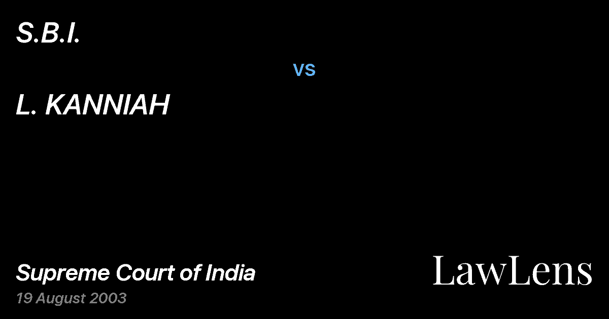 Preview image for S.B.I. vs. L. KANNIAH