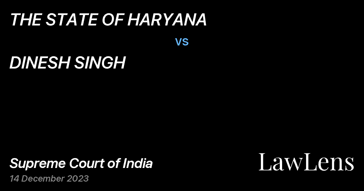 Preview image for THE STATE OF HARYANA vs. DINESH SINGH