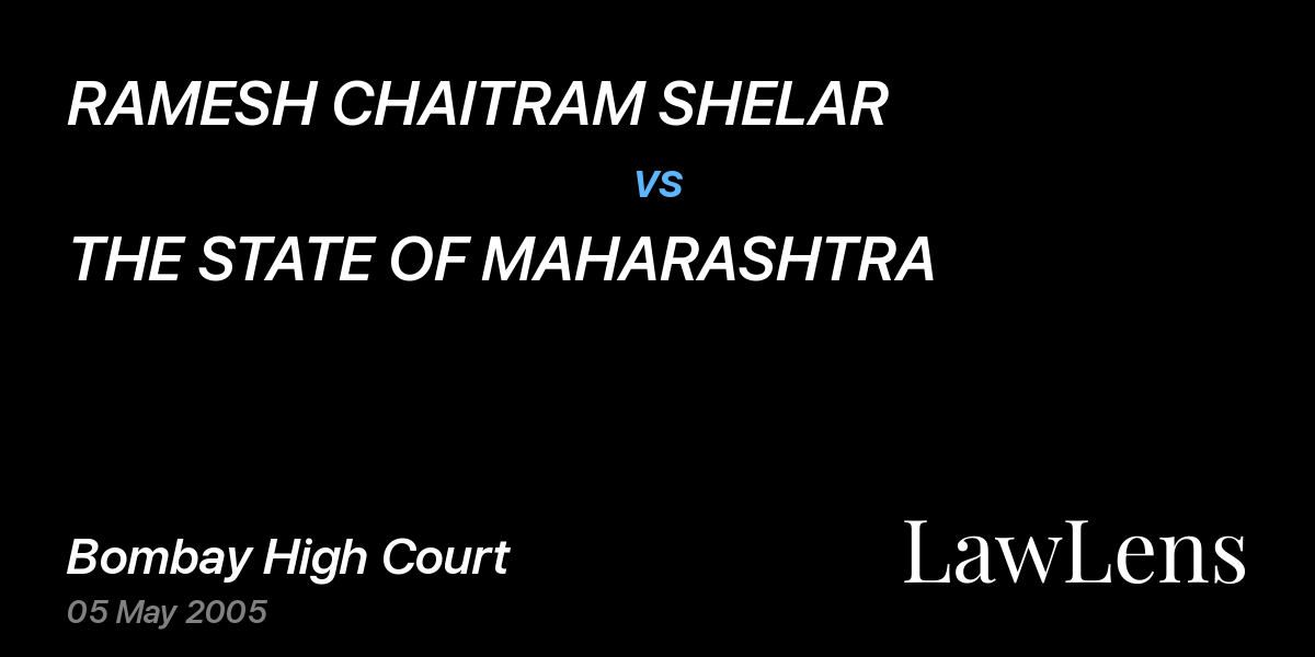 Preview image for RAMESH CHAITRAM SHELAR vs. THE STATE OF MAHARASHTRA