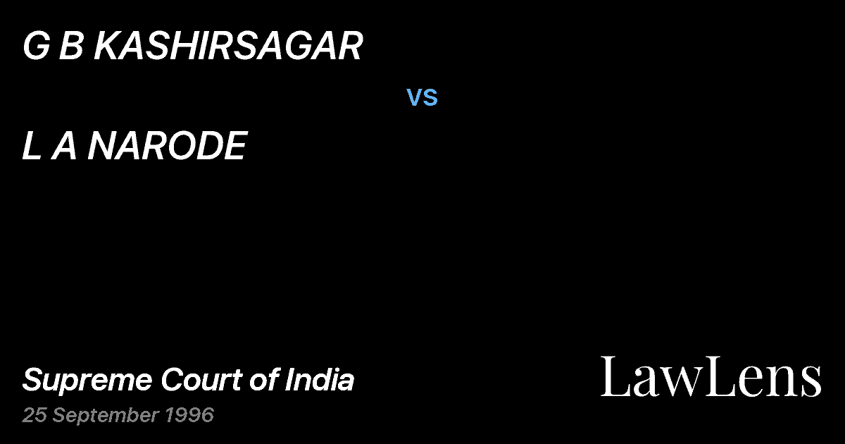 Preview image for G B KASHIRSAGAR vs. L A NARODE
