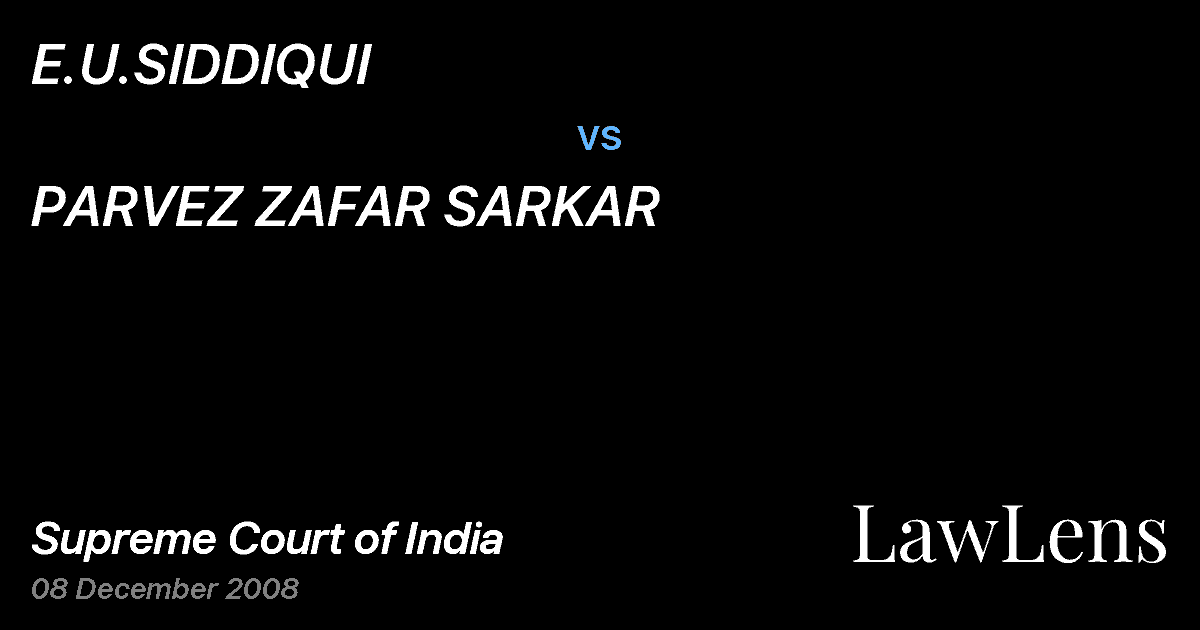 Preview image for E.U.SIDDIQUI vs. PARVEZ ZAFAR SARKAR