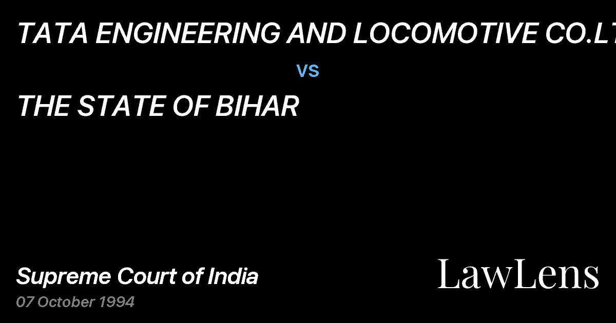 Preview image for TATA ENGINEERING AND LOCOMOTIVE CO.LTD. vs. THE STATE OF BIHAR