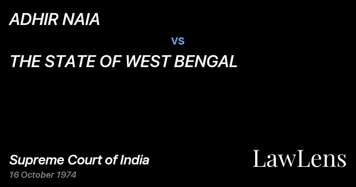 Preview image for ADHIR NAIA vs. THE STATE OF WEST BENGAL
