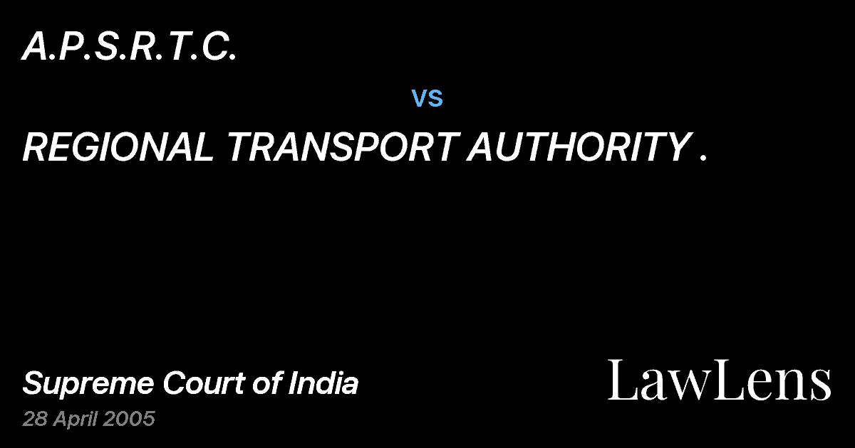 Preview image for A.P.S.R.T.C. vs. REGIONAL TRANSPORT AUTHORITY .