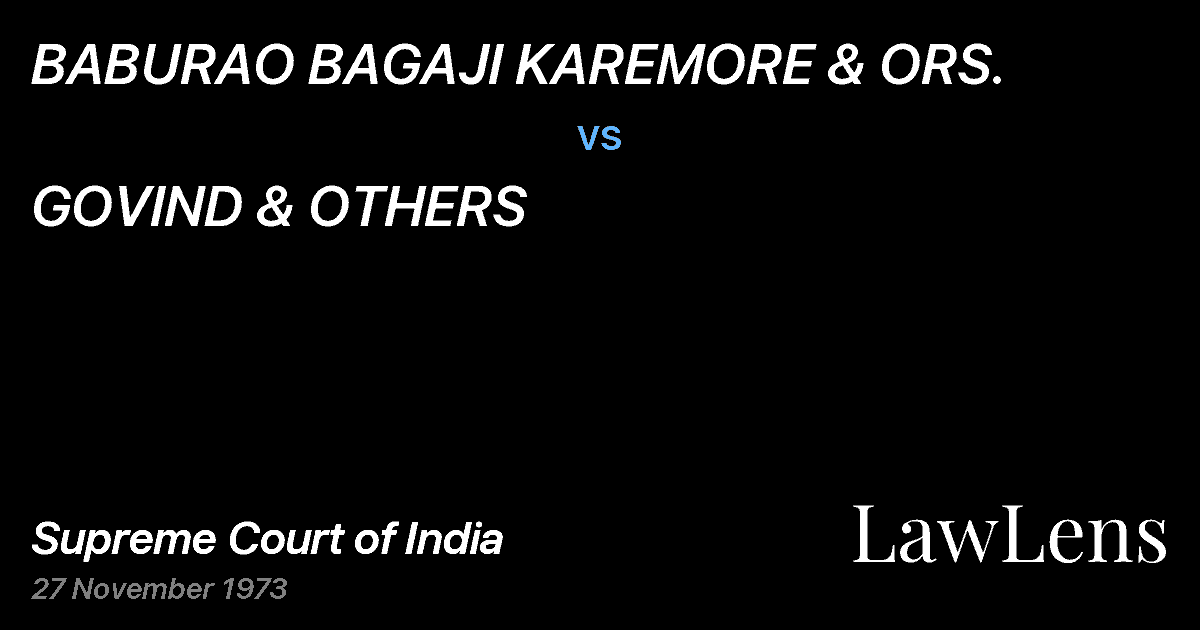Preview image for BABURAO BAGAJI KAREMORE & ORS. vs. GOVIND & OTHERS