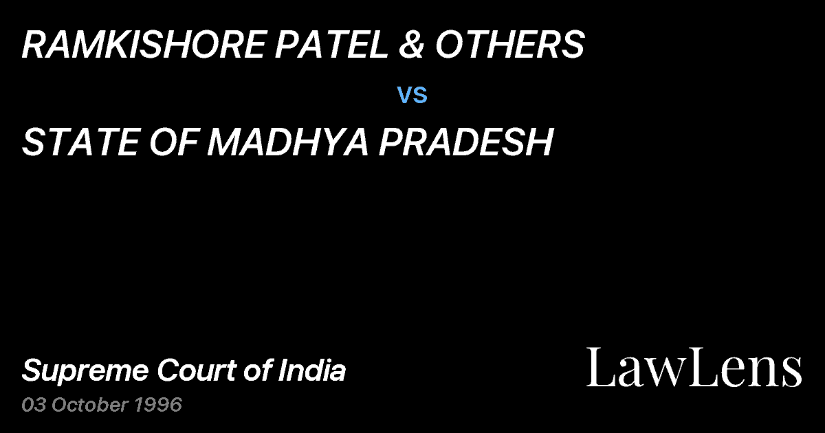 Preview image for RAMKISHORE PATEL & OTHERS vs. STATE OF MADHYA PRADESH