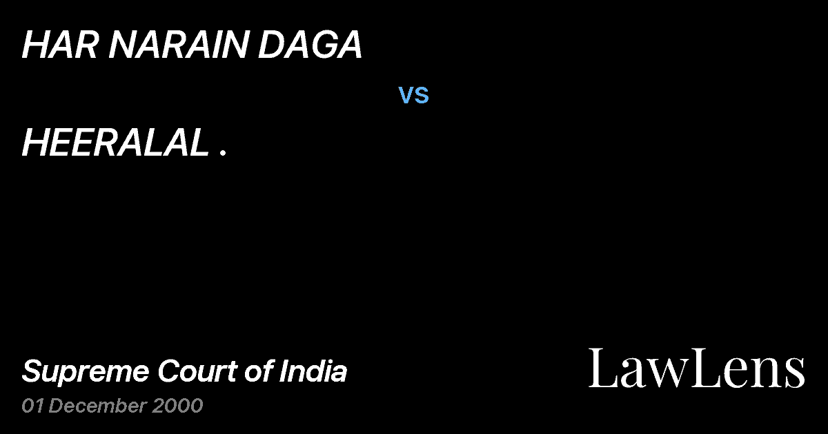 Preview image for HAR NARAIN DAGA vs. HEERALAL .