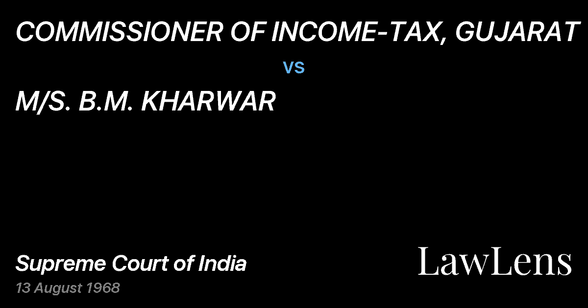 Preview image for COMMISSIONER OF INCOME-TAX, GUJARAT vs. M/S. B.M. KHARWAR
