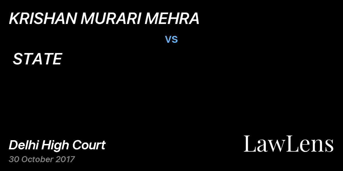 Preview image for KRISHAN MURARI MEHRA  vs.  STATE 