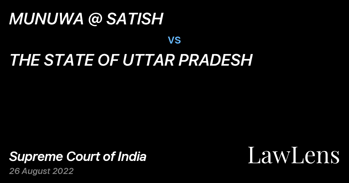 Preview image for MUNUWA @ SATISH vs. THE STATE OF UTTAR PRADESH