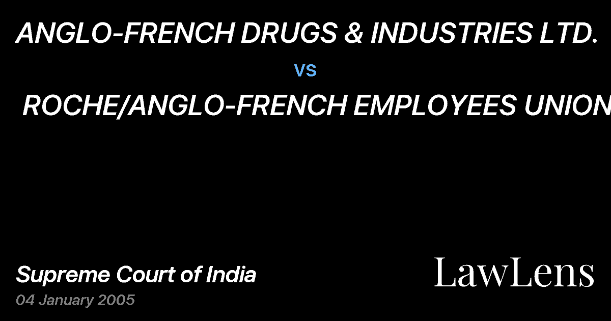 Preview image for ANGLO-FRENCH DRUGS & INDUSTRIES LTD.  vs.  ROCHE/ANGLO-FRENCH EMPLOYEES UNION