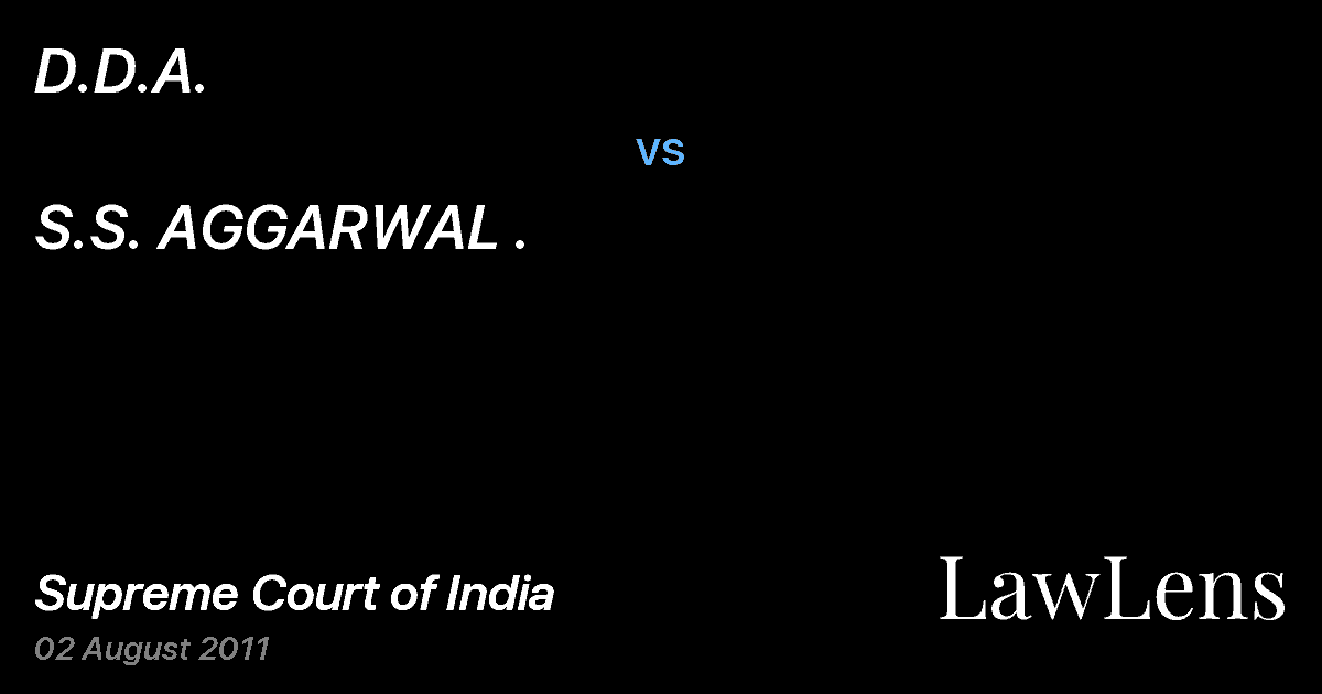 Preview image for D.D.A. vs. S.S. AGGARWAL .